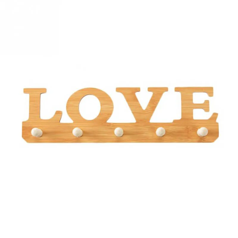

5 Wooden Self-Adhesion Seamless Hooks Hat Towel Coat Clothes Wall Decor Hangers Racks Bathroom Kitchen Storage Door Back Hooks