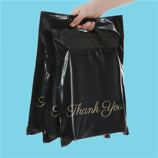 25pcs Smell Proof Blank Tote Express Courier Self-Sealing Bags Portable  Plastic Poly Envelope Shoes Box Gifts Mailing Pouches