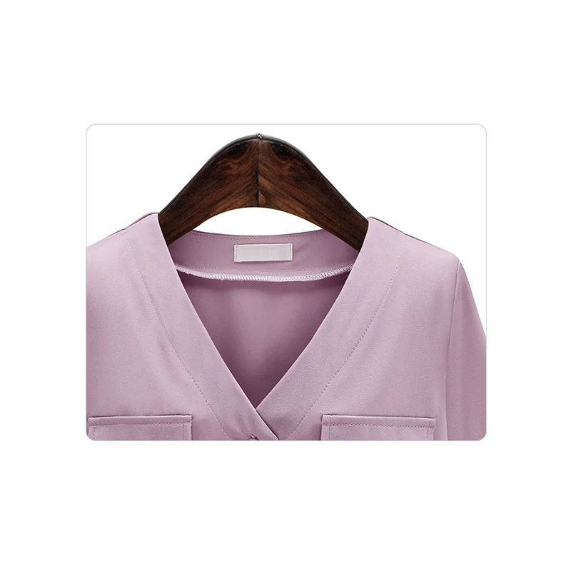 Весна Лето Kimino Blusas Mujer женский с расклешенными рукавами с v-образным вырезом Кардиган Топы элегантные офисные модные блузки Черный Фиолетовый Белый