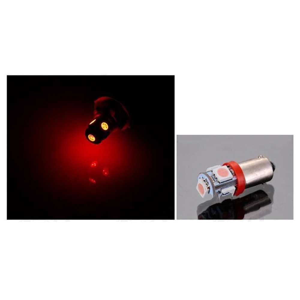 Красный 5 шт./компл. автомобиля Габаритные фары Ba9S T4W Smd 5050 5 СВЕТОДИОДНАЯ башня 96 люмен Клин лампочки Led Dc12V - Название цвета: Красный
