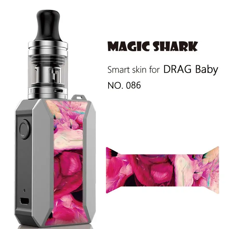 Волшебная Акула мечтательная Медуза Череп Паук женщина кожа Vape ультра тонкий чехол наклейка пленка для Voopoo Drag Baby Trio - Цвет: 086
