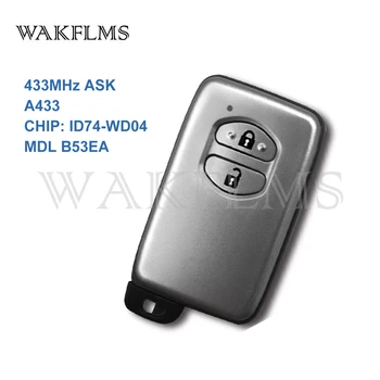 

2 Buttons Sliver 433MHz ASK A433 Board ID74-WD04 Smart Remote Key For Toyota Highlander Land Cruiser 200 MDL B53EA Keyless Go