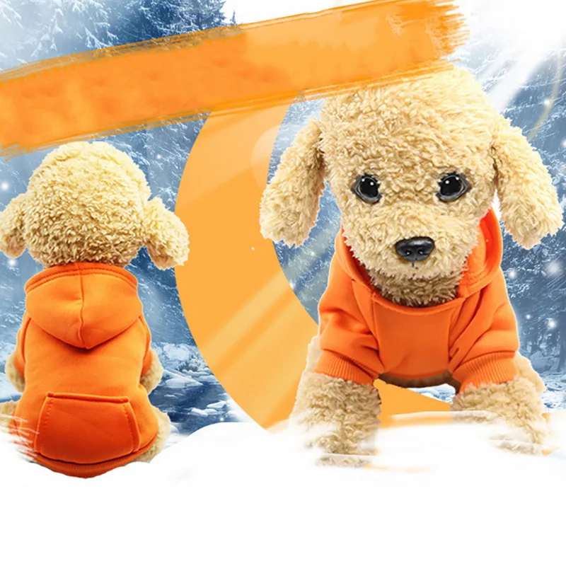 Горячая Распродажа, 1 шт., XS-XXL, зимняя теплая одежда для собак с капюшоном, толстовка с капюшоном, свитер с капюшоном для маленьких собак, хлопковые пальто, одежда для щенков