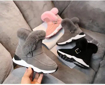 

Children's snow boots 2019 winter new boys and girls boots boots and velvet children's cotton shoes to keep warm