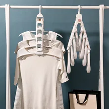 8 hanger/pc Folding Clothes Hanger Plastic Clothes Drying Racks Closet Rotate Hanger Wardrobe Magic Clothes Organizer Hangers