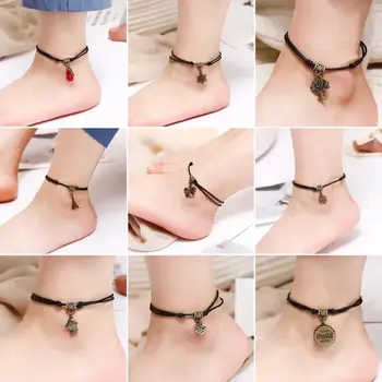 

Anklet Hand-woven Simple Anklet Red Rope Retro Anklet