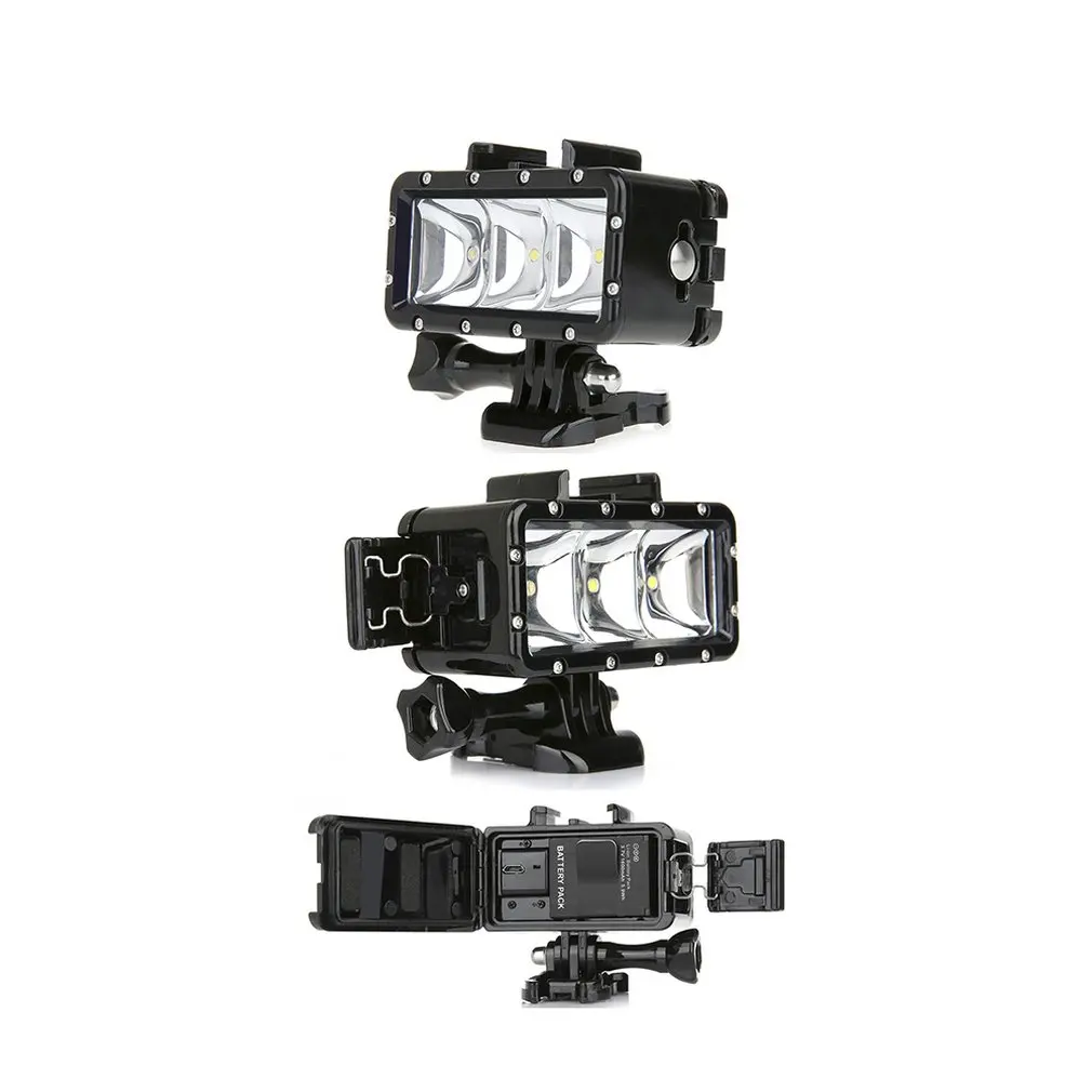 Свет 40 м Водонепроницаемая вспышка погружение со светодиодным светом 300Lm для Gopro Hero 7 6 5 Аксессуары для экшн-видеокамер