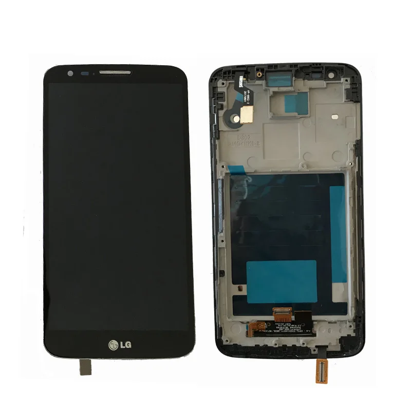 

Original For LG G2 D802 LCD Display Touch screen + Digitizer Assembly with frame Black and white Free Shipping