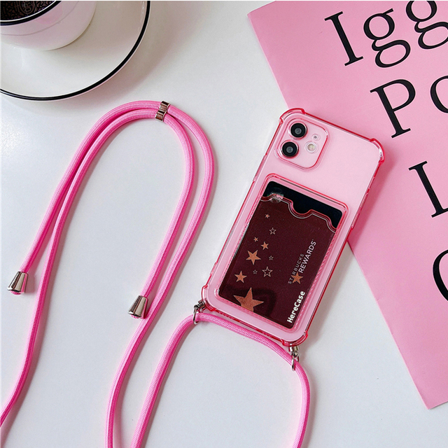 Lanyard Hang Strap+Card Holder Case For Xiaomi Redmi 9T Note 10 Pro 9s Note 8 POCO X3 NFC Shockproof TPU Wallet Cover