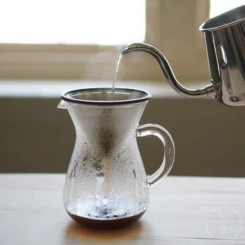 

Japan 300ml 600ml Coffee Pot High-Temperature Resistant Handle Espresso Water Drip Glass Coffee Pot With Stainless Steel Filter