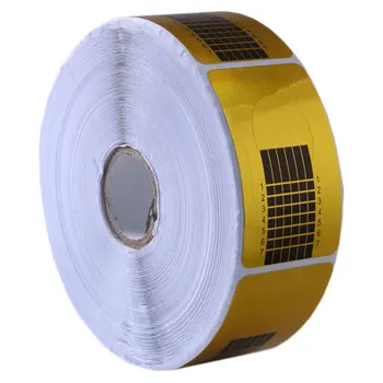 

1 Roll of 500PCS Nail Art Paper Tray Stylish Gel Nail Guide Stickers Nail Extension Nail Forms Square Shaped Nail Tips Manicure