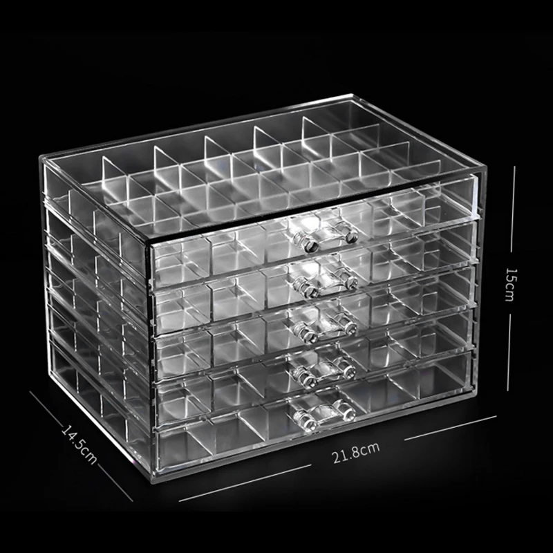 120 сетки Настольный акриловый для косметики лак для ногтей дисплей держатель Пластиковый Контейнер Чехол губная помада бруше ящик для хранения ногтей инструмент