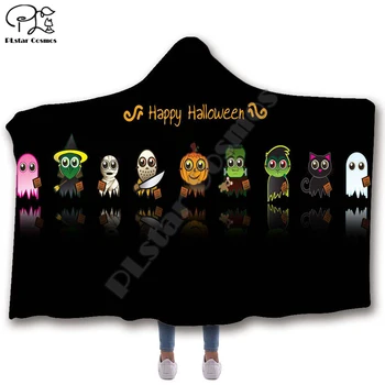

Christmas & Halloween Hooded Blanket for Adult stranger things Sherpa Fleece Wearable Throw Blanket Bedding style-10