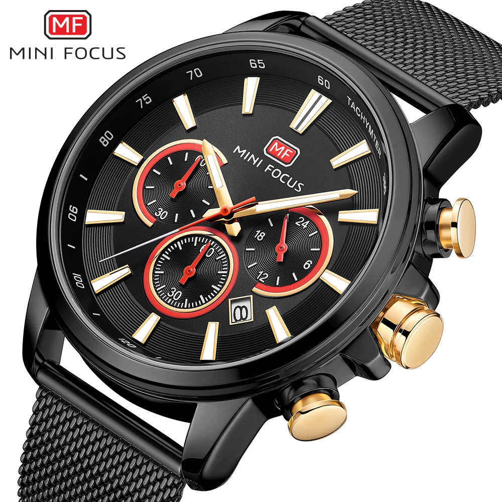 

MINIFOCUS 2019 New Men Watches Stainless Steel Strap Luminous Hands Fashion Luxury Brand Waterproof Sport Quartz Wristwatches