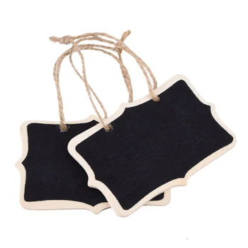 

36pc Hanging Chalkboard Mini Double Sided Hanging Chalkboards Blackboard with String fMessage Black Board Office School Supplies