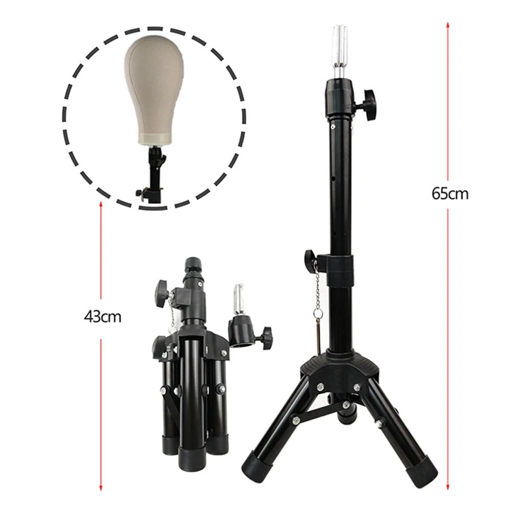 Adjustable Wig Tripod Metal Mannequin Head Stand for Cosmetology, Hairdressing, Makeup, Beauty Salon