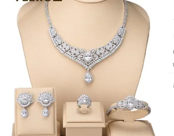 

more color diamond crystal wedding bride jewerly set necklace( earings ring bracelet