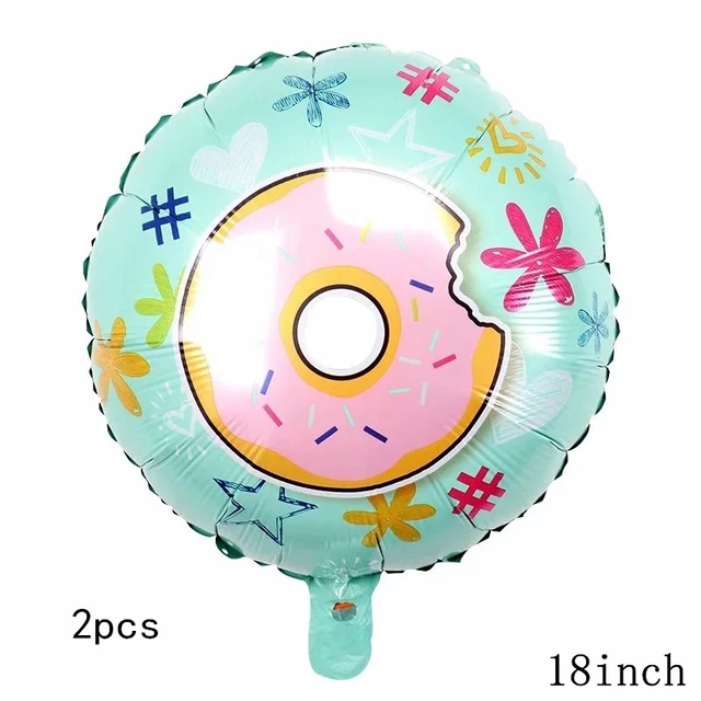 32Inch Donut Digital Foil Balloon Fruit Ice Cream Helium Balloon Birthday Party Decoration Kids Toy Sweet Digital Balloon Showe 2pcs as picture