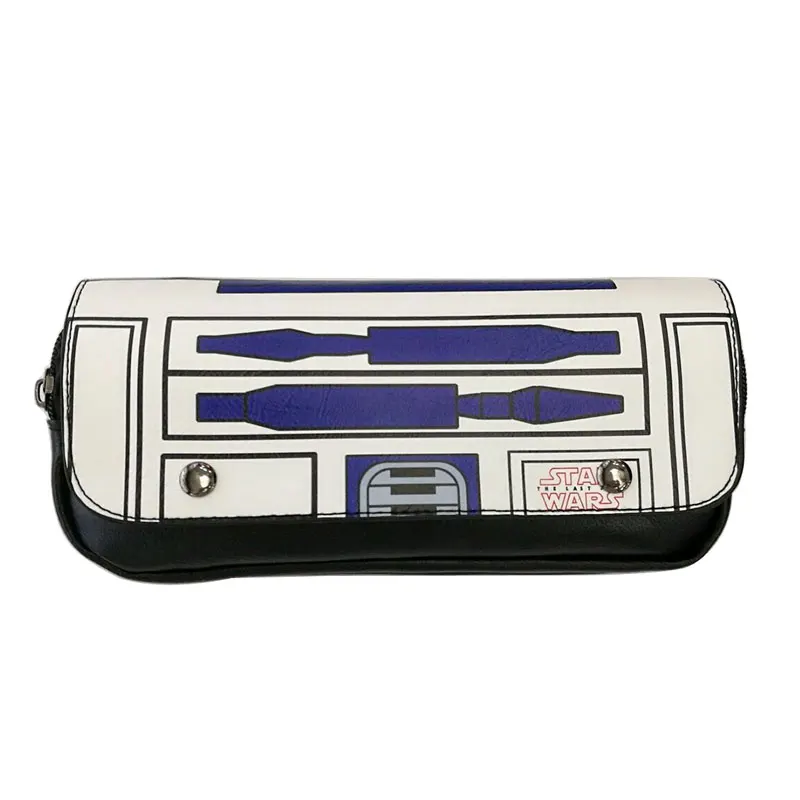 New Star Wars Pencil Case Anime Cartoon Students Leather Pencil Bag Double Zipper Makeup Cosmetic Cases Bags for Men Women