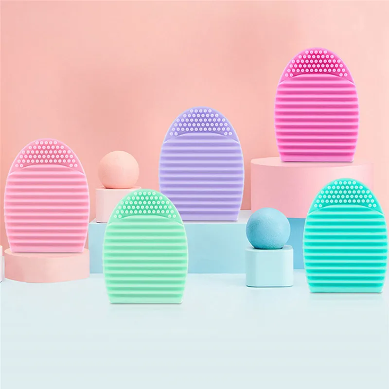 1pcs Silicone Makeup Brush Cleansing Pad Palette Brush Cleaner Cleaning Mat Washing Scrubber Pad