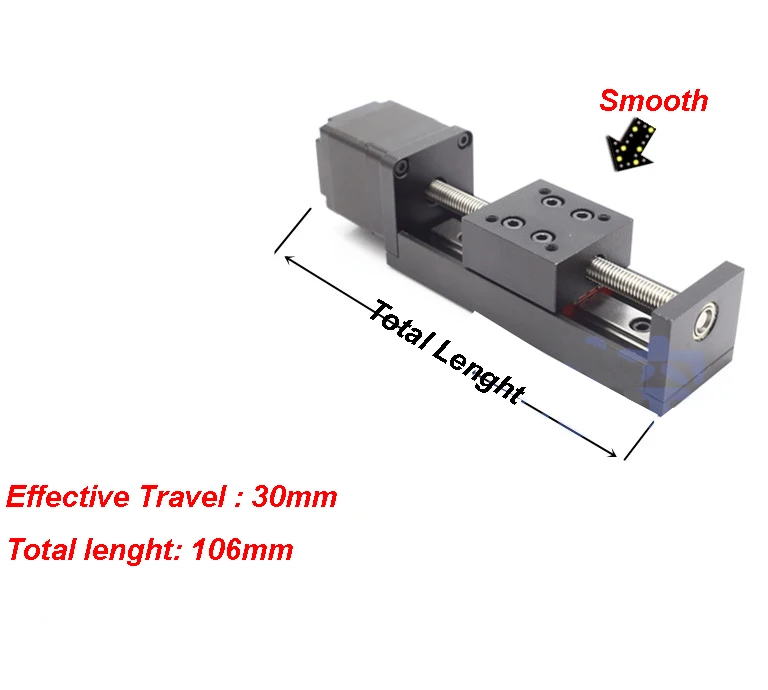 15 мм-100 мм эффективная длина хода T6* 1 6 мм t-винт мини линейная направляющая модуль движения настольная рейка+ 28 шаговый двигатель LW28 - Цвет: Effective Travel 30