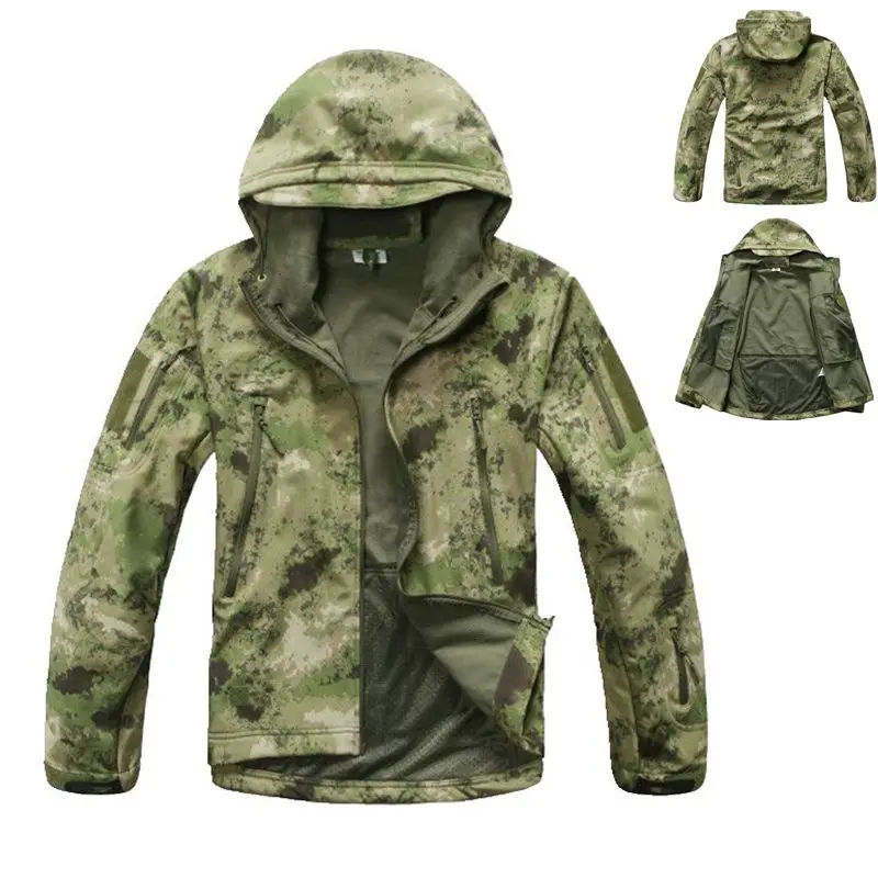 Мужская тактическая охотничья ветровка водонепроницаемая камуфляжная куртка