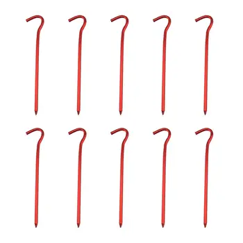 

10pcs Red Camping Tent Pegs Trip Nail Stakes Hook Hiking Aluminum Outdoor Hooks