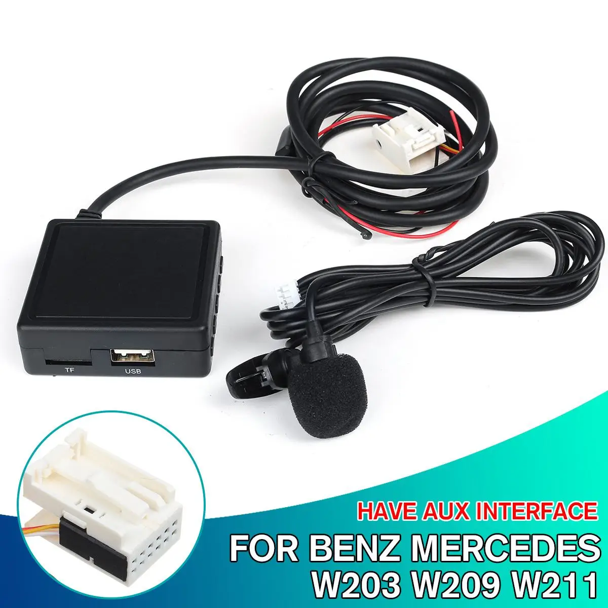 Для Bluetooth, беспроводное аудиоустройство модуль handfree телефон Aux адаптер для Mercedes W203 W209 W211 телефонный кабель адаптер авто аксессуары