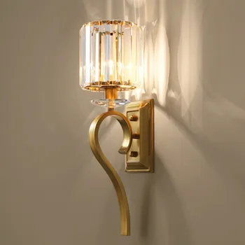 

Modern lobby corridor light luxury crystal wall lamp bedroom bedside aisle background wall living room wall lamp WF12251108