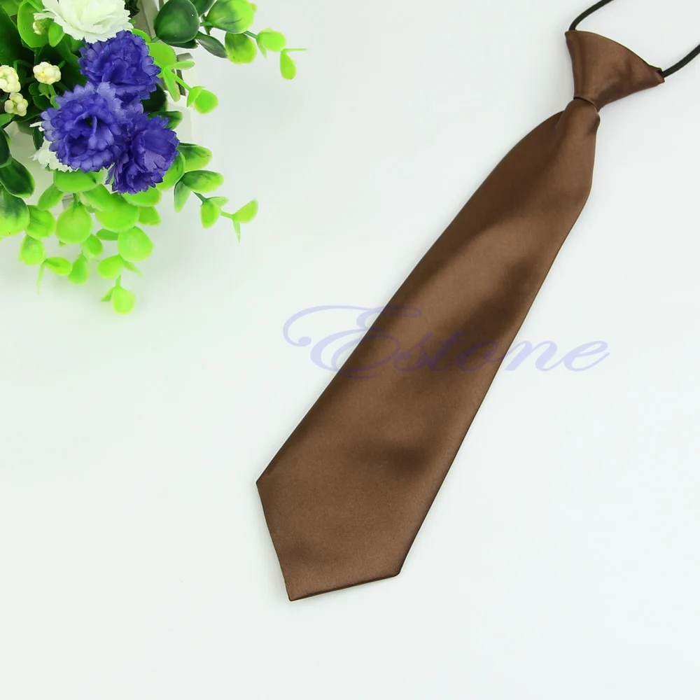 Модный школьный детский Свадебный однотонный эластичный галстук для маленьких мальчиков - Цвет: CF