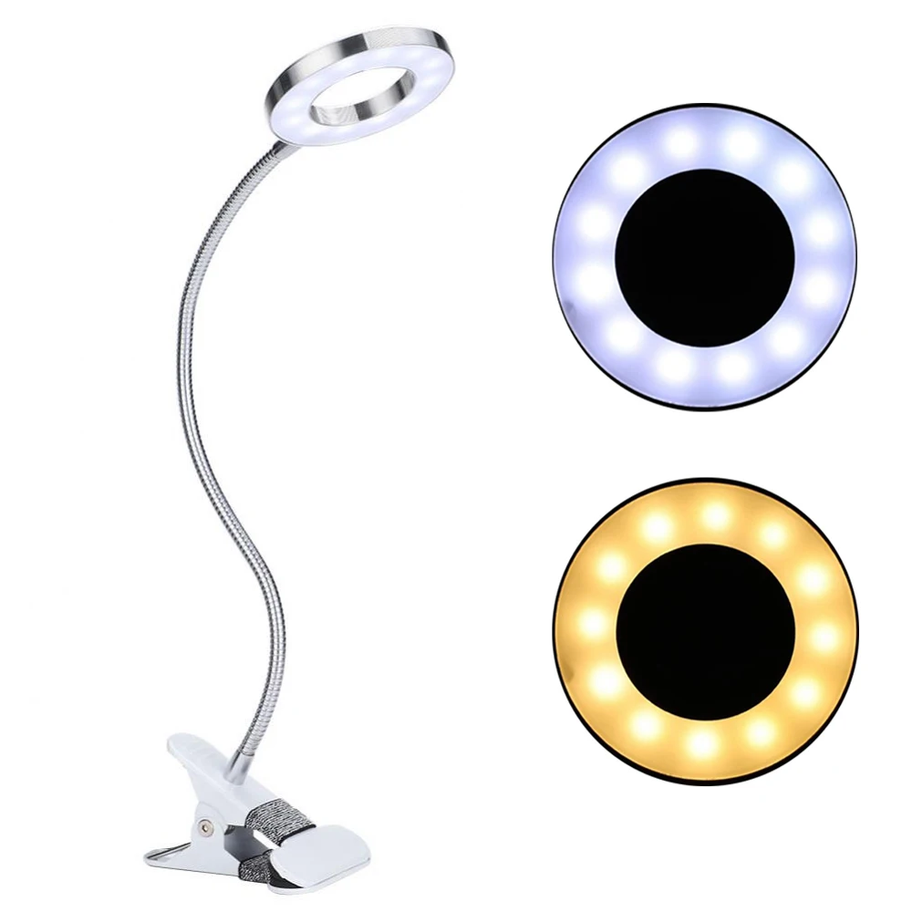 Clip-on Desk Lamp USB Table Eye Protection LED Light Bendable Flexible Reading for Nail Art Tattoo Makeup | Электроника