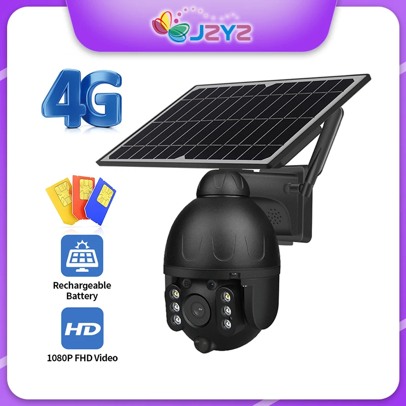 JZYZ 4G SIM-карта Wifi солнечная панель 1080P камера двухстороннее аудио IP67