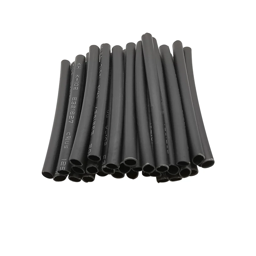 127Pcs Heat Shrink Tube Kit Sleeving Electrical Shrinkable Assorted Polyolefin Insulation Heat Shrinking Sleeving Tubing Black