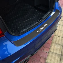 Накладка на задний бампер для багажника hyundai Creta, защитная пластина на задний бампер из искусственной кожи, защитная колодка для отделки