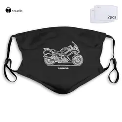 Japanese Motorcycle Fans Fjr1300 2012 Inspired Motorcycle Face Mask Filter Pocket Cloth Reusable Washable