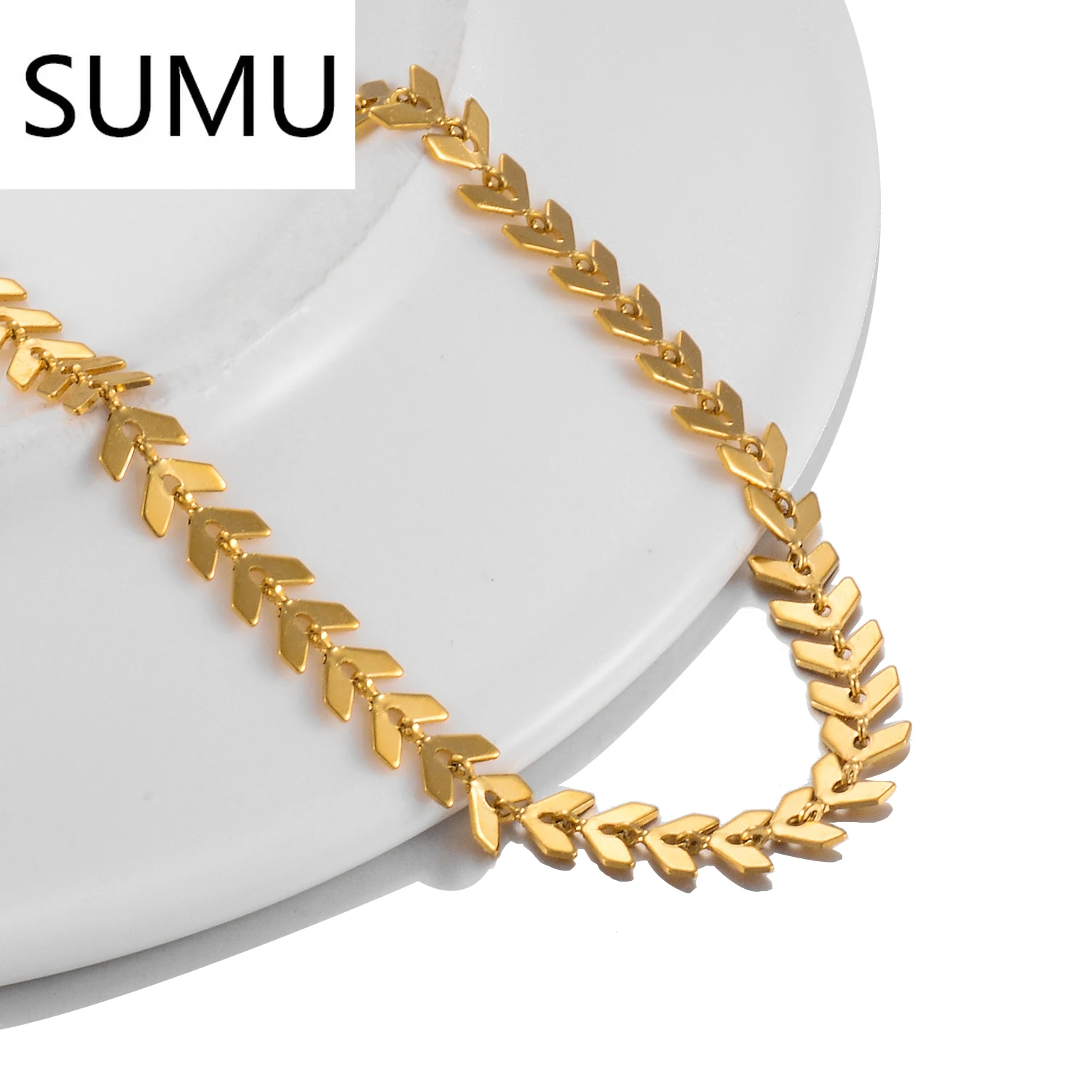 2021 New Fashion Chain Collar Fishbone Airplane Shape Gold Necklace Popular Jewelry | Украшения и аксессуары