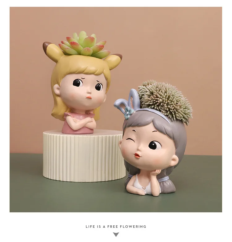 Creativity Gardening Art Girl Sculpture Flower Pots Home Decoration 5 H8543060aee39444bb8aa36d0187533ebA