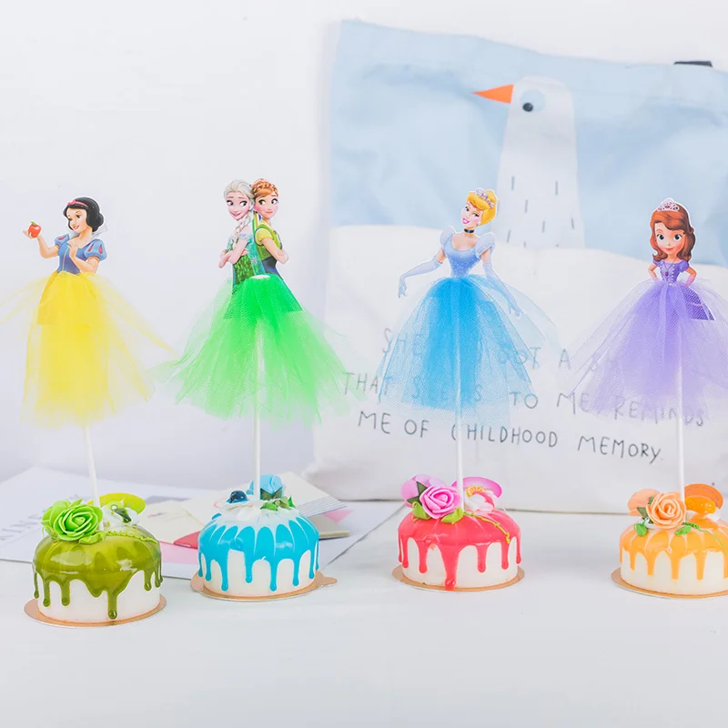1 шт. 21 см принцесса день рождения украшения дети торт Топпер для девочек День Рождения украшения Anniversaire торты поставки