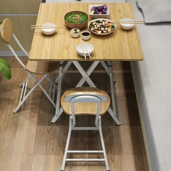 

Folding Table Simple Household Dining Table Setting-up Table Portable Rental House Small Table Economic Dining Table Simple