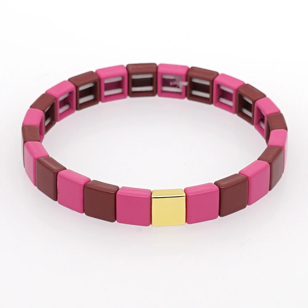 Shinus модный браслет для женщин Etsy эмалированные плитки бусины браслеты Pulsera Mujer Лето Diy ювелирные изделия свадебный подарок