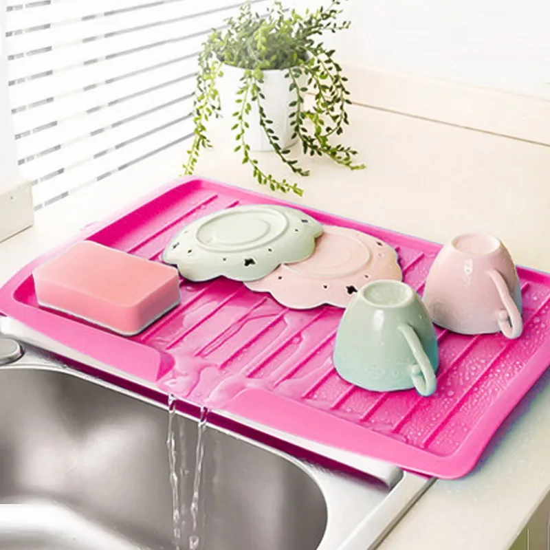 

Plastic Dish Drainer Tray Large Sink Drying Rack Storage Rack Organizer Kitchen Ware Cutlery Drip Plate Sink Kitchen Worktop