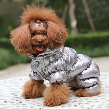 

Pet Clothing Winter Fashion Cool Waterproof Padded Dog Down Jacket Outdoor Dog 4 Feet Button Coat Dog Products