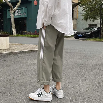 

Top Selling Product In 2020 New Fashion Men's Nine-point Pants Boys Casual Pants Beam Feet