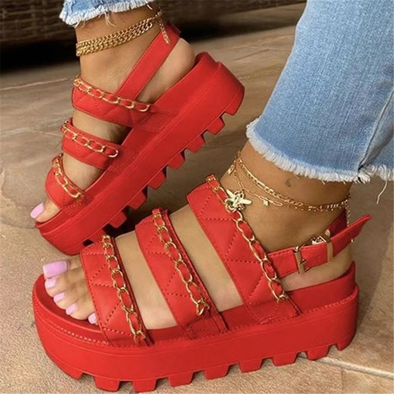Brand New Summer Women's Sandals Platform Fashion Chain Wedges Heels Women  Sandals Casual Beach Lady Shoes Woman Big Size 35-43 - купить по выгодной  цене | AliExpress