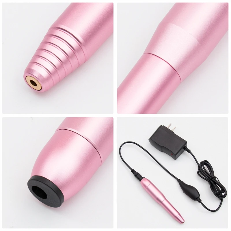 Baratos Bolígrafo eléctrico profesional de 3 colores, Kit de Enfermería de uñas de 6 Bits, máquina de pedicura y esmalte de manicura de 100 240 V, herramienta de Arte de uñas