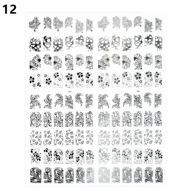 12 CYSHMILY 108 шаблон/Лист наклейки для ногтей водонепроницаемый дизайн кружева полые конструкции Слайдеры для ногтей наклейки декоративный для маникюра DIY - Цвет: 12