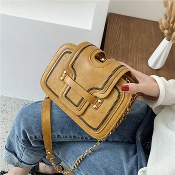

Aosbos Women Pu Leather Crossbody Bags Fashion Chain Shoulder Messenger Bag 2020 Lady Design Handbags Casual Tote Bag Female
