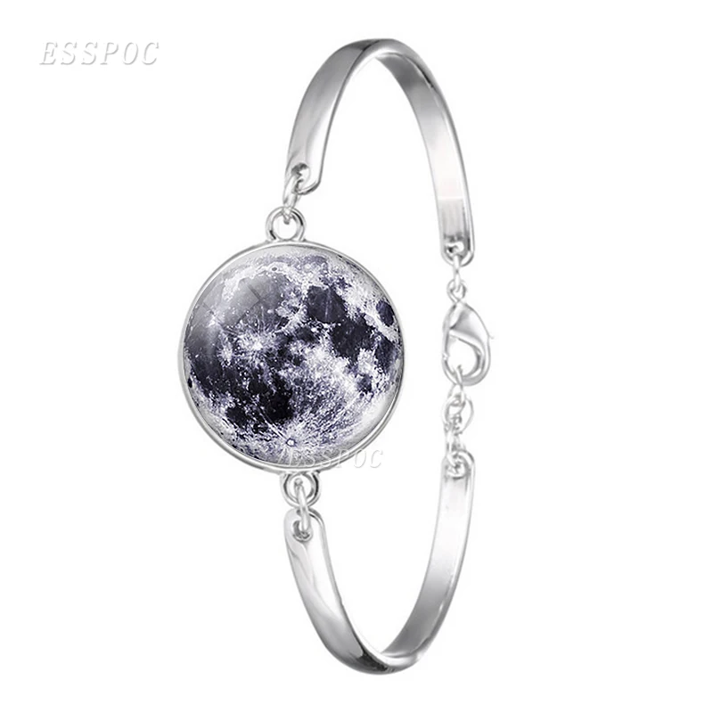 Модный браслет земля планета Луна Солнце стеклянный кабошон ювелирные изделия