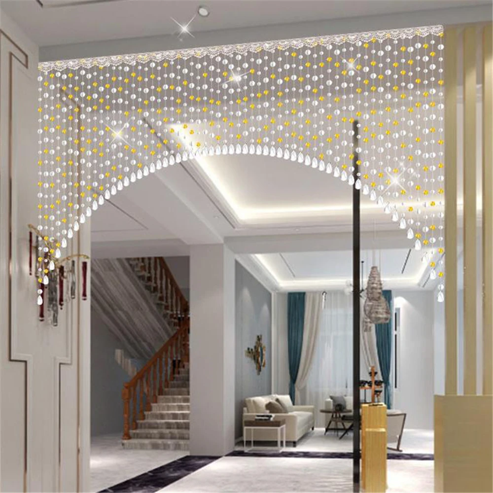 Multi-colored living room partitions 1 set of AAAA crystal beaded curtains  Good glass pendants Curtain door room decoration