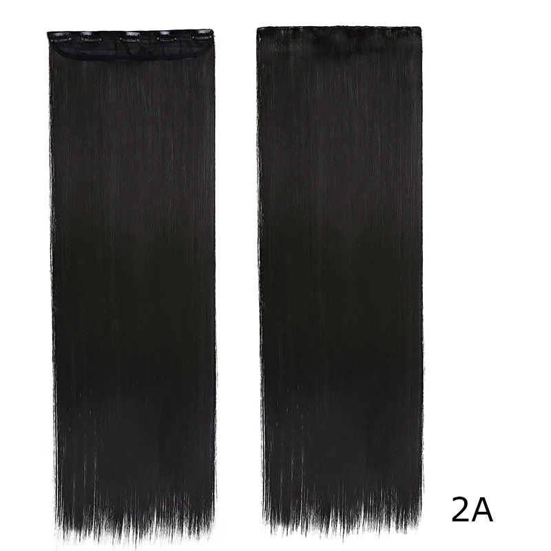 S-noilite длинные прямые волосы для наращивания на 5 клипсах для женщин, синтетические высокотемпературные волокна, натуральные волосы - Цвет: 2A